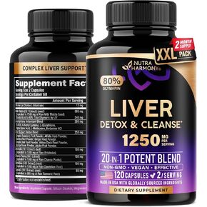 Liver Cleanse Detox & Repair - Milk Thistle | Dandelion | Artichoke | TUDCA | Glutathione & NAC - Effective Liver Health Supplement | 80% Silymarin - Laboratory Tested, Vegan - Made in USA 120 Caps