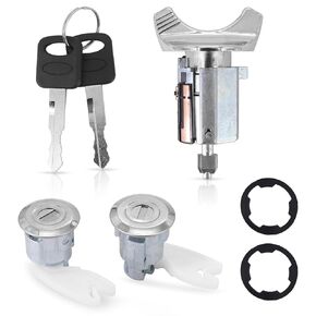 Ignition Switch Door Lock Cylinder Set Fit for Ford F150 F250 F350 1992-1995, for Ford Ranger 1995, Replaces F3UZ1522050D C-42-150 DP-42-122