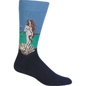 Hot Sox Men's Famous Artist Series Novelty Crew Socks, Still Life Plate and Fruit (Grey), Shoe Size: 6-12 in Saudi Arabia