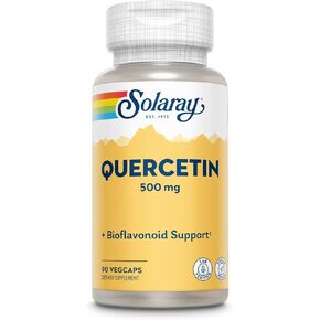 Solaray Quercetin 500 ملغ ، يدعم الجيوب الأنفية ، الجهاز التنفسي ، الوظيفة المناعية ومستويات حمض اليوريك العادية ، صحية ، 90 VEGCAPS