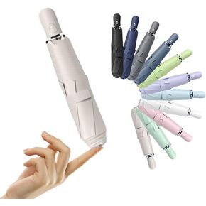 Mini Ultra-Lightweight Compact Portable Auto Open/Close Folding Umbrella for Women,Men, Kids, Travel, Backpack, Car & Purse - UPF 50 UV Protection, Waterproof, 6 Ribs, Rain & Sun Pocket Parasol