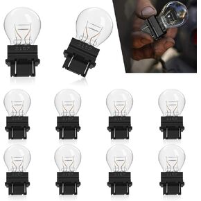AJXN 10 PCS 3157 سيارة مصباح مصباح مكابح للسيارة ، 12 فولت مركبة كوارتز مركبة ساطعة عكسية عكسية ، إكسسوارات إضاءة إضاءة للسيارات ، لمعظم السيارات (بيضاء)