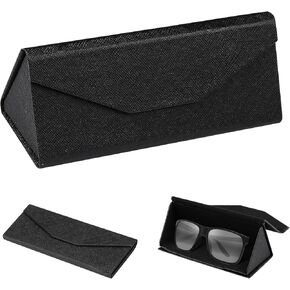 Magnetic Folding Hard Shell Sunglass Case Compatible with Maui Jim Sunglass for Men and Women,Sunglass Case Hard Shell For Aviator and Polarized sunglass case,Black