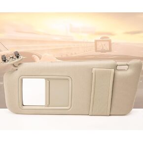 Left Driver Side Sun Visor Fit for Toyota Camry without Sunroof 2007 2008 2009 2010 2011 Replaces Part # 74320-06780-B0, 74320-33B81-B0(beige)