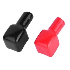 Battery Terminal Covers, 2 Pcs Battery Terminal Protector, Mini PVC Motorcycle Battery Cable Cover, Positive and Negative Cable Covers in Red and Black for Boat Cars Truck