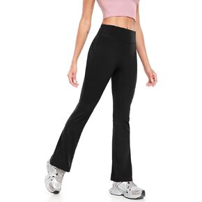 icyzone Women's High Waist Fleece Lined Flare Pants, Winter Thermal Warm Casual Athletic Gym Yoga Pants Leggings