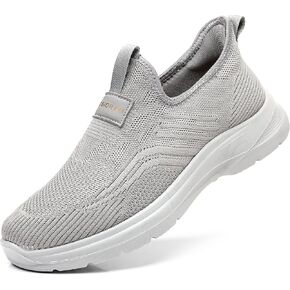 COSIDRAM Men's Step in Shoes Hands Free Breathable Mesh Cushioned Lightweight Comfort Slip On Athletic Gym Workout Sneaker