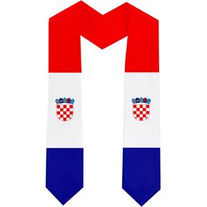Class of 2025 Croatia Flag Graduation Stole Celebrate Your Academic Achievements in Style with Our Elegant Satin Sash 71" long