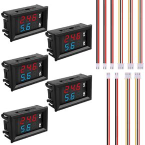0.28 "متر فولت ، DC 0-100V 10A مقياس الفولتميتر الرقمي AMMETER DUAL 3 بتات LED مع الأسلاك التوصيل MINI AMMETER