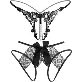 Women Sexy G string Panties Pack 2 PCS Women's Valentine's Gift Underwear (22005008 L)