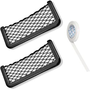 2 Pcs Large car net Pocket ABS Plastic Frame car Storage net Bag Phone car mesh net Holder RV Storage Boat Cargo Pocket Organizer Framed mesh net Pocket (11.7 x 4.25 Inch) US243