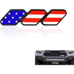 1 PC Car Slotted Grille Decorative Label, 4.72" x 0.98" Personalized Sports Style Thickened ABS Center Grille Three-color Label, Compatible with Tacoma 4Runner (Yellow & Orange & Red)