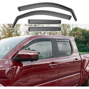 Xipoo Window Visor Compatible with 2024 2025 Toyota Tacoma Rain Deflector 4Pcs Double Cab 5 Seats Side Window Visor Deflector Replacement for 2024 2025 Toyota Tacoma Accessories