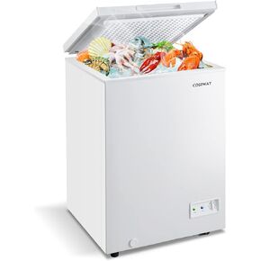 COSTWAY Chest Freezer, 7.0 Cu.ft Upright Single Door Refrigerator with 4 Removable Baskets, Compact Freezer with Manual Defrosting & Mechanical Temperature Control for Apartments, Dormitories Garage in Saudi Arabia
