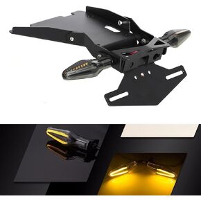 LED Rear Indicator Turn Signal Plug and Play Blinker Rear Tail Tidy Fender Eliminator Number Plate Holder Compatible with R NineT/Pure 2014-2023 (Turn Signal No.1)