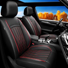 Car Seat Covers Compatible with Nissan Rogue 2014-2024 2025 - Waterproof Breathable Leather Automotive Seat Cushions Protector, Airbag Compatible, Reinforced Sewing, Full Set 5 Seats(Black)