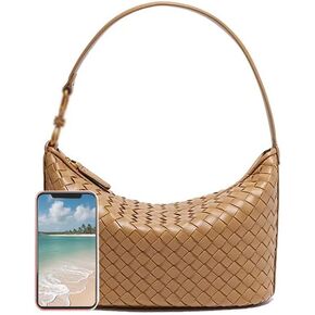Vegan Leather Woven Bag for Women Top Handle Handbag Hobo Satchel Crossbody Bag Shoulder Purse