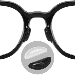 20 Pairs Eyeglass Nose Pads, Comfort Soft Silicone Glasses Nose Pad, Anti-Slip Heighten Air Chamber Glasses Grips for Eyeglasses and Sunglasses (Black & Clear)