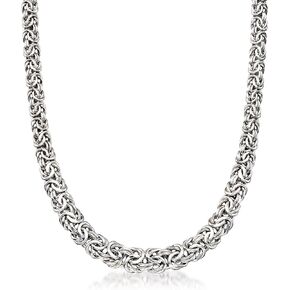 Ross-Simons Sterling Silver Graduated Byzantine Necklace