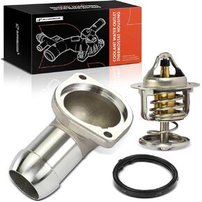 A-Premium Coolant Thermostat Housing Assembly Compatible with Chevy, GMC, Pontiac, Cadillac, Buick & Workhorse Cars - 1997-2012 - Silverado, Express, Savana, Corvette, Yukon, Escalade, W16, W62 & More