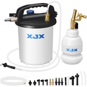 XJX 3L Vacuum Brake Bleeder Kit,Pneumatic Brake Fluid Bleeder Kit,Air Pressure Brake Bleeder Extractor Vacuum Pump Kit with 1L Refilling Bottle and Adapters-06