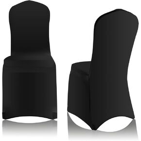 EMART Black Chair Covers 50 Pcs Spandex Stretch Universal Standard Seat Slipcovers Fitted for Wedding Bulk, Party, Banquet and Holidays Celebration