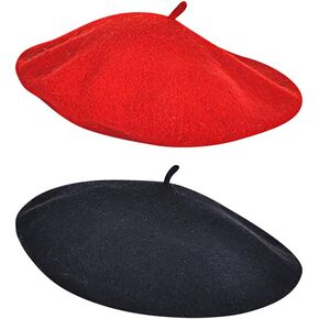 2 Pcs Vintage Beret Hat French Beret Cap Solid Color Beret Hat Classic Fashion Beret Hat Winter Soft Beret Cap Elegant Beanie Cap