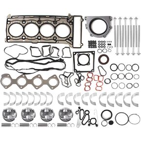 M271 Engine Cylinder Head Gaskets w/Pistons Rings Φ82mm Fits for Mercedes M271 W204 W212 C200 C250 E200 E250 SLK200 SLK250 1.8L Turbo OE 2710305017 2710380110 2710330601 2710330602