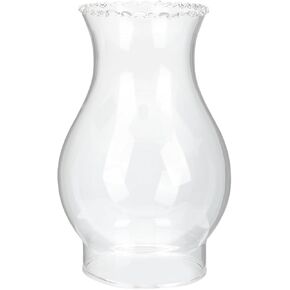 Cabilock Oil Lamp Cover Globe for Oil Lamp Oil Lamp Chimney Oil Lamp Globe Hurricane Lamp Replacement Glass Clear Crimped Top Kerosene Lamp Shade Oil Lamp Glass Cover for Hurricane Lamp