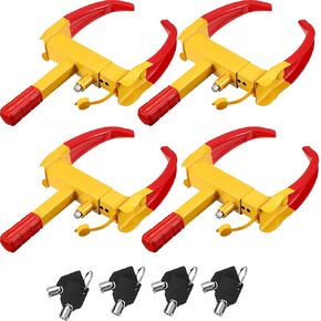 Aoriher Wheel Lock for Cars, Heavy Duty Trailer Wheel Lock Universal Security Anti Theft Tire Clamp for Vehicles Boot Camper SUV ATV Boat Motorcycle Deterrent(1 Pcs)