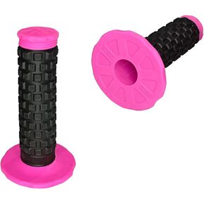 2PCS Motorcycle Handlebar Grips, 7/8" Anti-Slip Dirt Bike Grips, Universal Motocross ATV Rubber Pillow Top Grips for CR80R/85R,CRF150R, CR125R/250R,CRF450R, CRF150F CRF230F CRF450F(Pink)