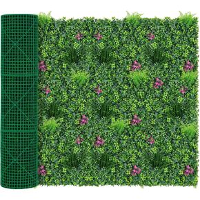 Artificial Boxwood Wall Roll, 40"x120" (33.33 sqft) Grass Wall Panels with Mint Plant Leaves, Greenery Backdrop Privacy Screen with UV Protection, Green Grass Wall for Indoor Outdoor Decor