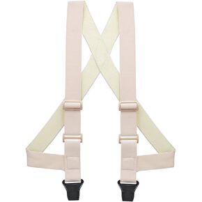 Side-Clip Airport-Friendly Undergarment Suspenders - 1.5-Inch Wide Soft Elastic - Clip - 4 Sizes - Big & Tall