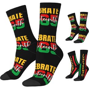 Funny Novelty Crew Juneteenth Socks For Men Women,Athletic Sport Casual Soft American Flag Socks Pride Gifts