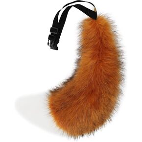 Adolala Faux Fur Wolf Fox Tail with Adjustable Elastic Belt Halloween Cosplay Costume Accessory