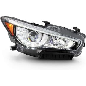 ACANII - For 2014-2022 Infiniti Q50 w/o AFS Factory Style LED DRL Projector Headlights Headlamps Driver & Passenger Side