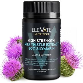 Milk Thistle - 288 mg, 80% Silymarin Extract - 120 Vegan Capsules - Dietary Health Supplement May Support Liver Wellness & Digestive Comfort