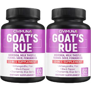 Goat’s Rue Capsules with Goat’s Rue, Moringa, Milk Thistle and More - 120 Capsules for 4 Months Supply (Pack of 2)