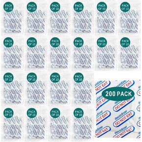 200 Packs 300CC Oxygen Absorbers for Food Storage, Food Grade Oxygen Absorbers, O2 Absorbers Food Grade, Oxygen Packets for Food Storage (10 Packs x 1 Vacuum Bag), Air Absorbers Packets
