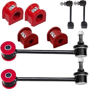 8 PC Front/Rear Sway Bar Link Kit + Front/Rear Bushing Kit FITS Wrangler 2007-2017, Wrangler JK 2018, K750453 K6700 K7353 K3160