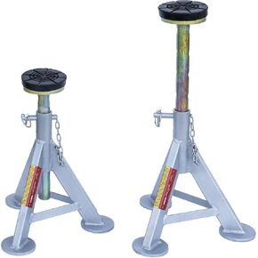 AME INTL 14980 Flat Top Jack Stand with Rubber Cushion (3 Ton 1 Pair),Silver