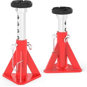 Jack Stands 15 Ton Capacity, Heavy Duty Vehicle Stabilizer Jacks with Safety Pins,2 Pcs Trailer Support Jack Stands for RV, SUV, Pickup Truck, Car, UTV, Adjustable from 10" to 16"