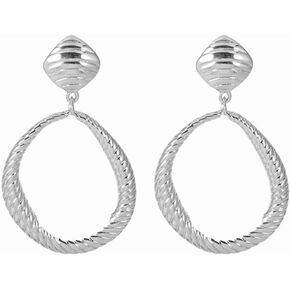 Matte Gold Silver Big Twisted Hoop Clip On Earrings for Women Large Teardrop Clip Earrings No Pierced Earrings for Women Girls