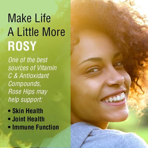 SOLARAY Rose HIPS Fruit 550mg | Healthy Skin, Joints & Immune Function Support | Source of Vitamin C & Bioflavonoids | Non-GMO & Vegan | 100 VegCaps in Saudi Arabia
