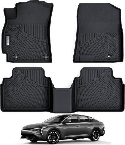 Floor Mats for Ford F-150 2015-2025 SuperCrew & 2022-2025 F-150 Lightning (No Fold Flat Storage) - Front & Rear 3PCS, 1st & 2nd Row Black in Saudi Arabia