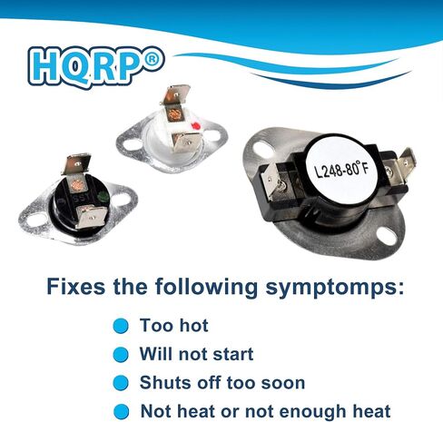 HQRP Dryer Thermostat & Thermal Fuse Kit compatible with General Electric GE AD924WSX1; Norge DEL202WC DEL203AC DEL203AC DEL203HC DEL203HC in Saudi Arabia