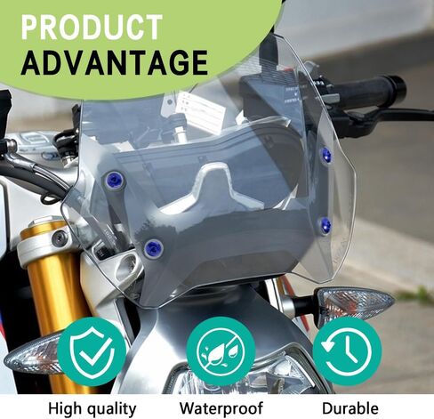10PCS Motorcycle Windshield Bolts Screws Kit, Aluminum Alloy Motorbike Windscreen Body Mounting Bolts Nuts, Universal 5mm Fairing Well Nuts Fastener Screw for Motorcycle Windshield and Body Panels in Saudi Arabia