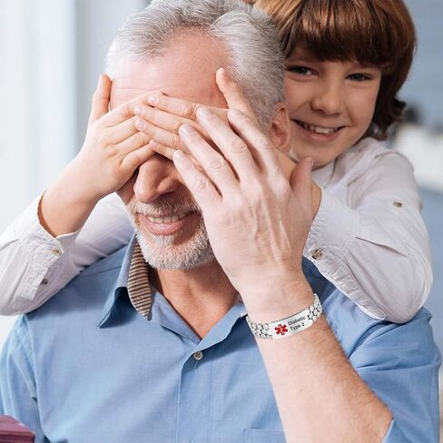 Medical Alert Bracelets For Men, 8.46'' Magnetic Titanium Bracelet With 42 Magnets, Suitable For Type 1 Diabetes, Type 2 Diabetes, Epilepsy in Kuwait