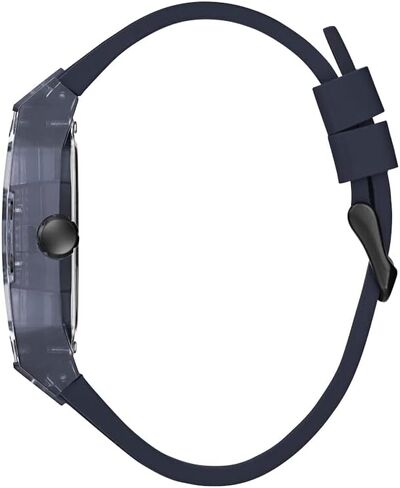 GUESS Men's 44mm Watch - Black Strap Black Dial Yellow Case in Kuwait