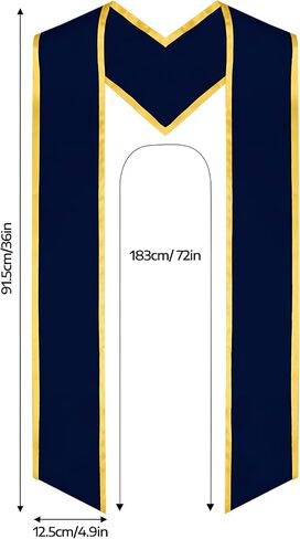 6 Pieces 72 Inch Unisex Graduation Honor Stole Plain Graduation Sash Angled End With Trim for Students Adults in Saudi Arabia